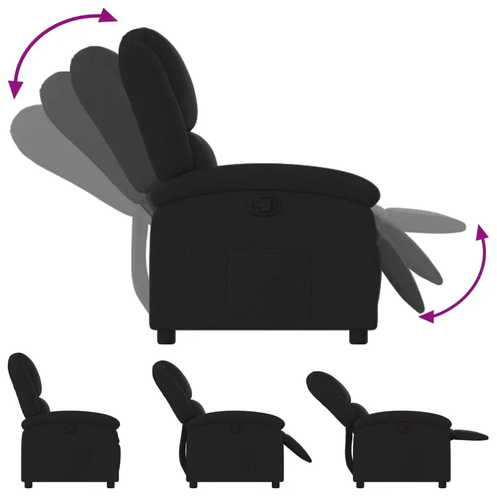 Recliner Chair in Black Fabric
