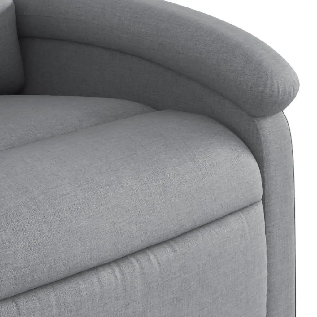 Massage Recliner Chair Light Grey Fabric Manual Reclining Armchair Vibration 6
