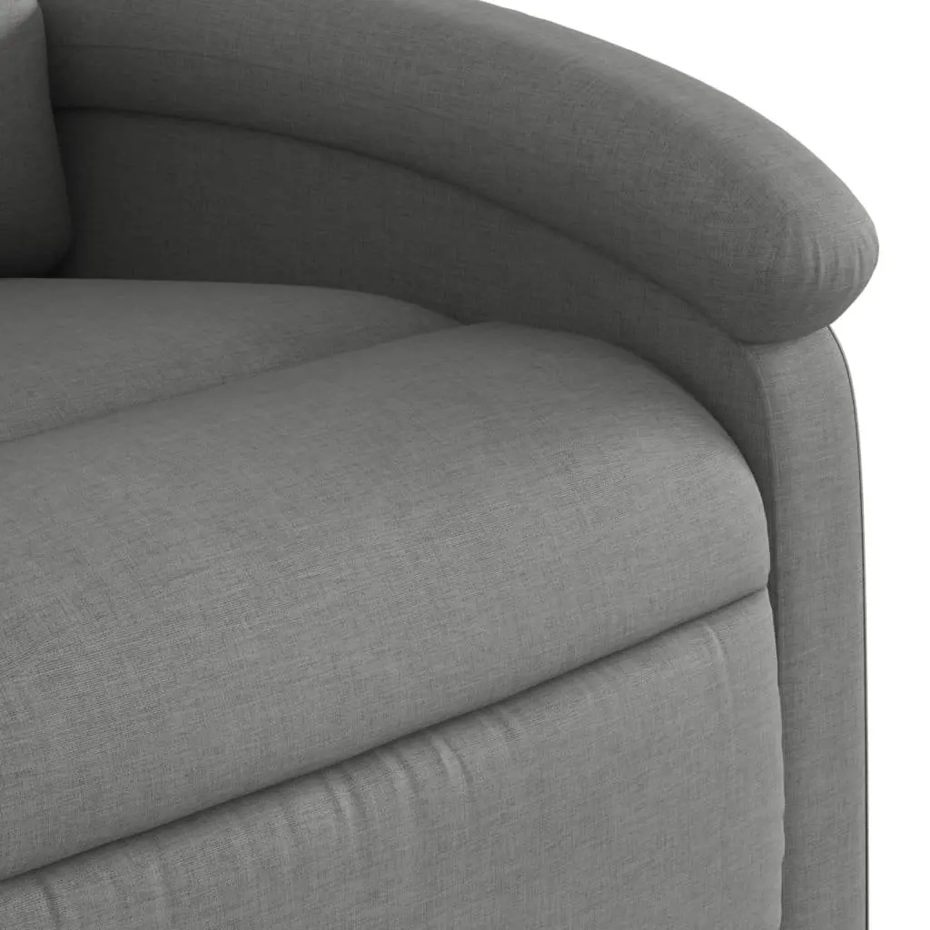 Massage Recliner Chair Manual Recline Grey Fabric 6 Vibration Points