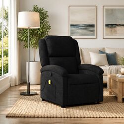 Your Comfortable Black Fabric Massage Recliner Chair Awaits