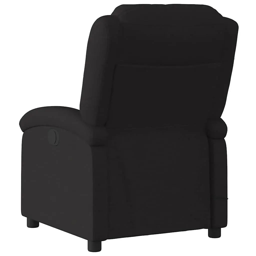 Massage Recliner Chair Black Fabric Manual Recline 6 Point Vibration