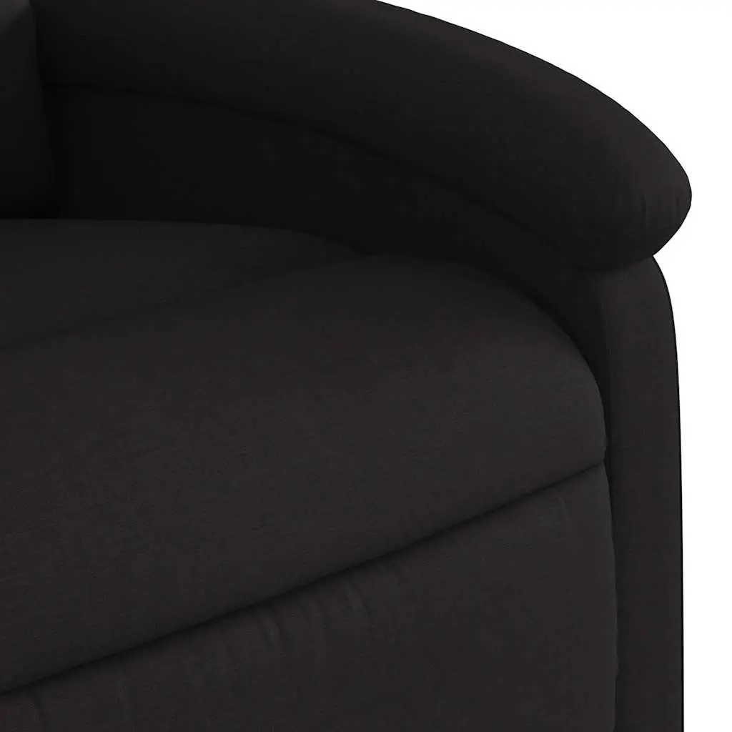 Massage Recliner Chair Black Fabric Manual Recline 6 Point Vibration