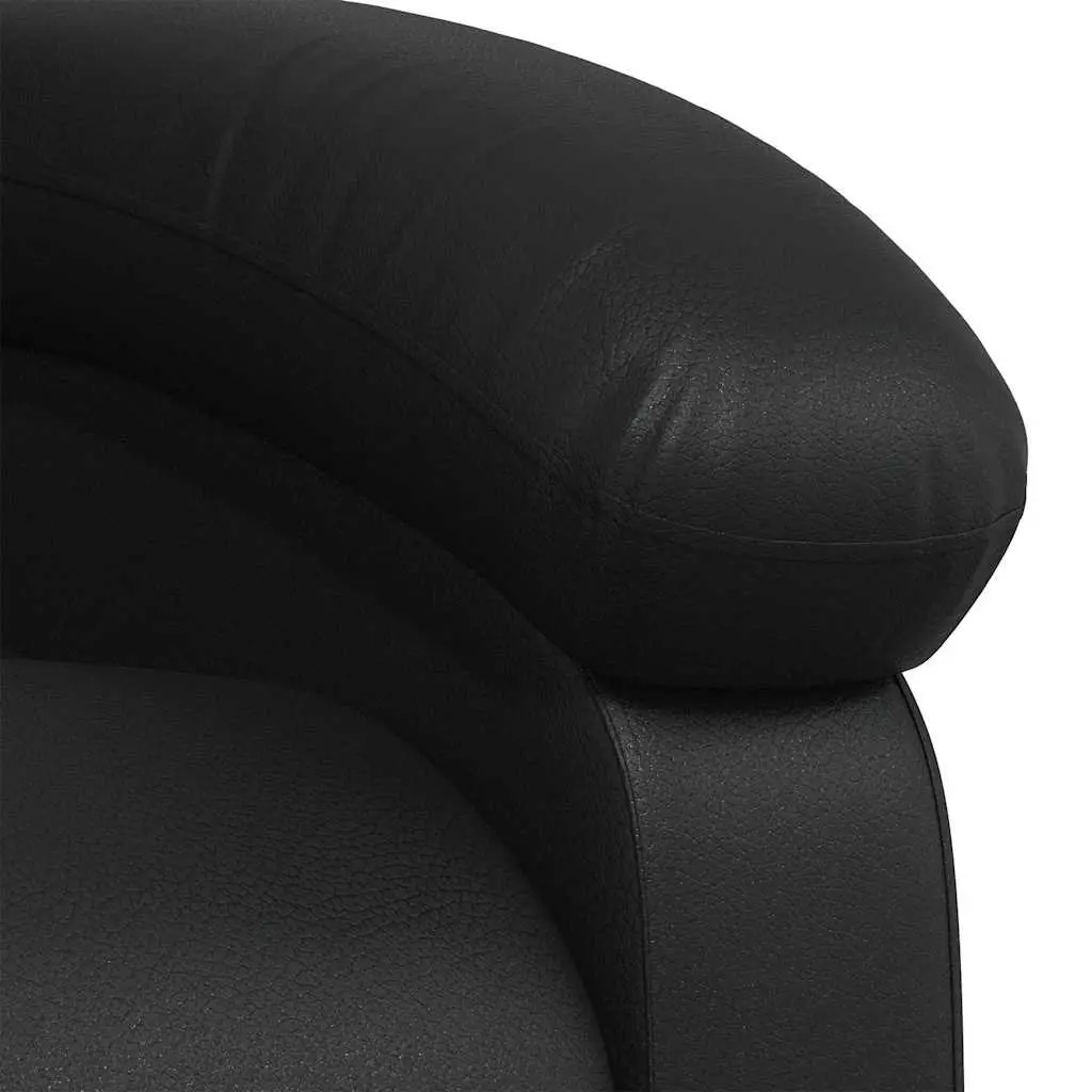 Manual Reclining Massage Lounge Chair Vibration Faux Leather Black