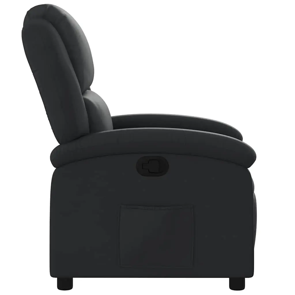 Black Recliner Armchair Manual Reclining Padded Seat Wide Arms 135 Degrees