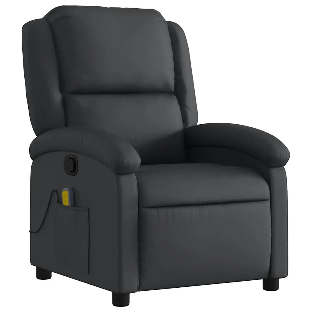 Massage Recliner Chair Black Manual Recline 135 Degree 6 Point Vibration