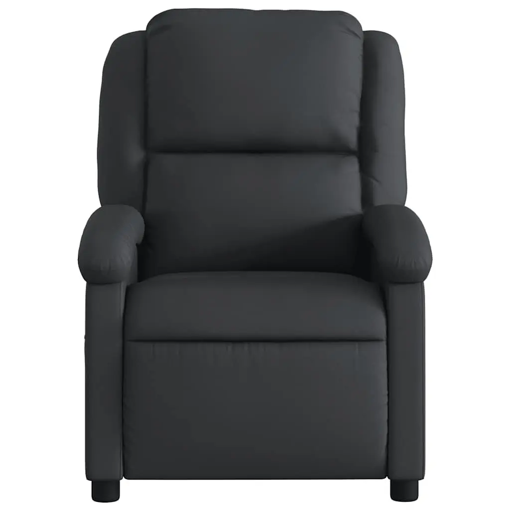 Massage Recliner Chair Black Manual Recline 135 Degree 6 Point Vibration