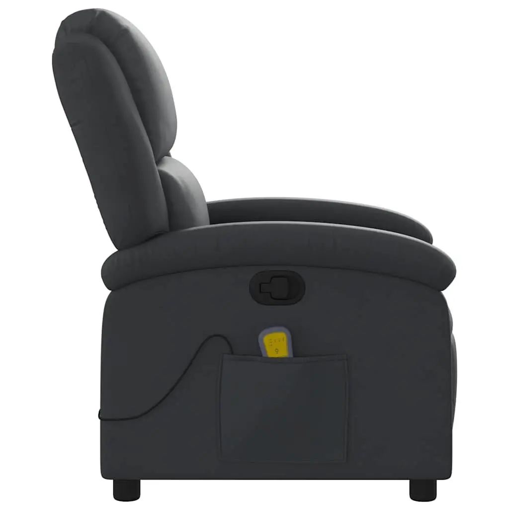 Massage Recliner Chair Black Manual Recline 135 Degree 6 Point Vibration