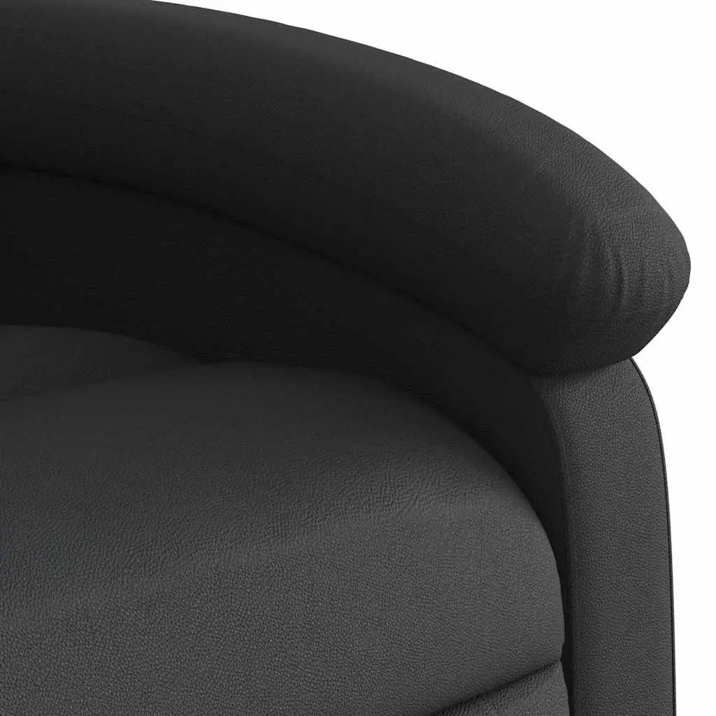 Massage Recliner Chair Black Manual Recline 135 Degree 6 Point Vibration