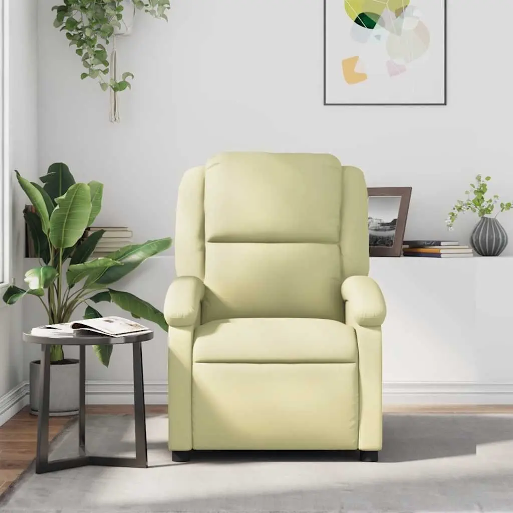 Cream Recliner with Vibration Massage