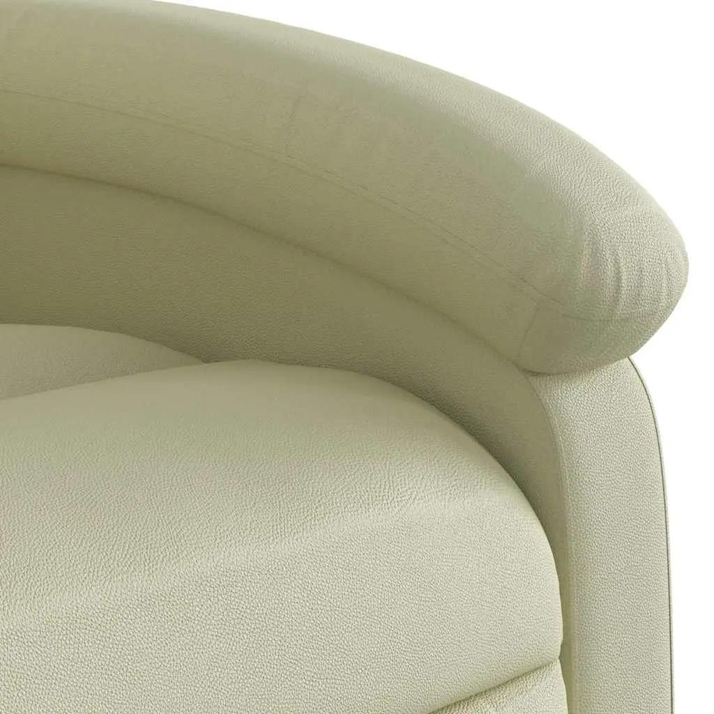 Cream Recliner with Vibration Massage