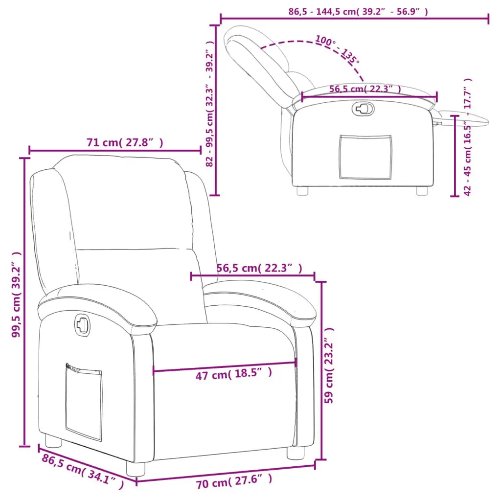 Black Velvet Recliner Chair