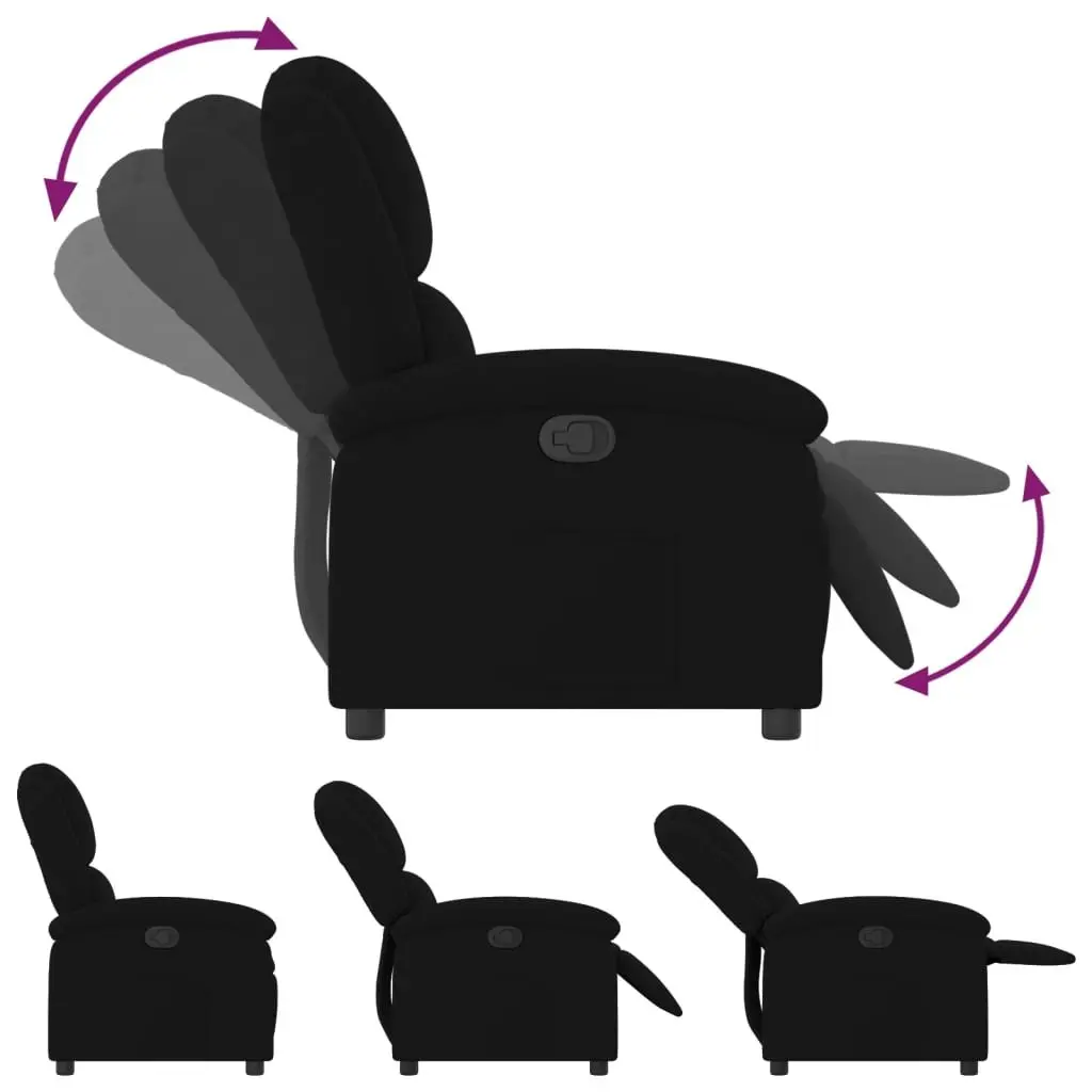 Black Velvet Recliner Chair