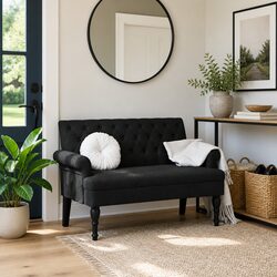 Your Go-To Black Fabric Bench with Comfort and Style