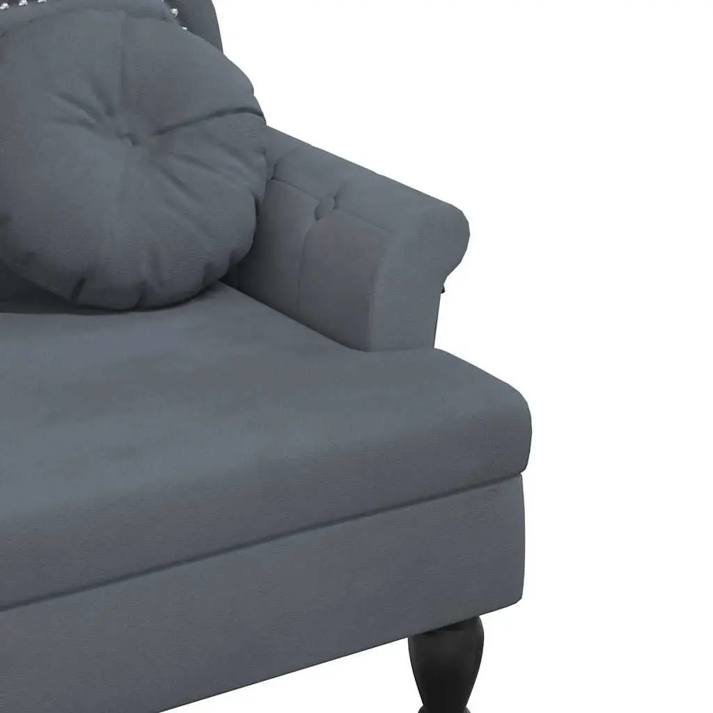Bench Velvet Seat Backrest Armrests Grey 120.5 x 65 x 75 cm