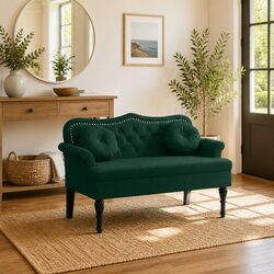 Find Your Cozy Spot with a Dark Green Velvet Bench