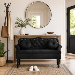 You’ll Love This Stylish Black Velvet Bench