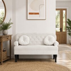 Find Your Perfect Spot with Our Cream Velvet Bench