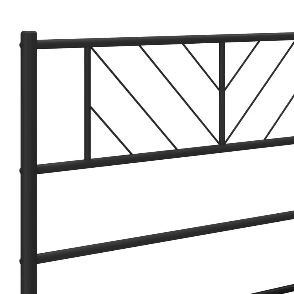 Metal Bed Frame King Black Steel Slatted Base 183x203cm