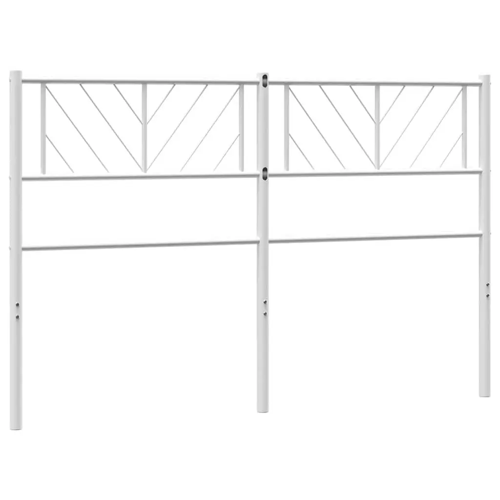 Metal Headboard White 135cm Sturdy Powder-Coated Steel Bed Frame Bedroom Furniture