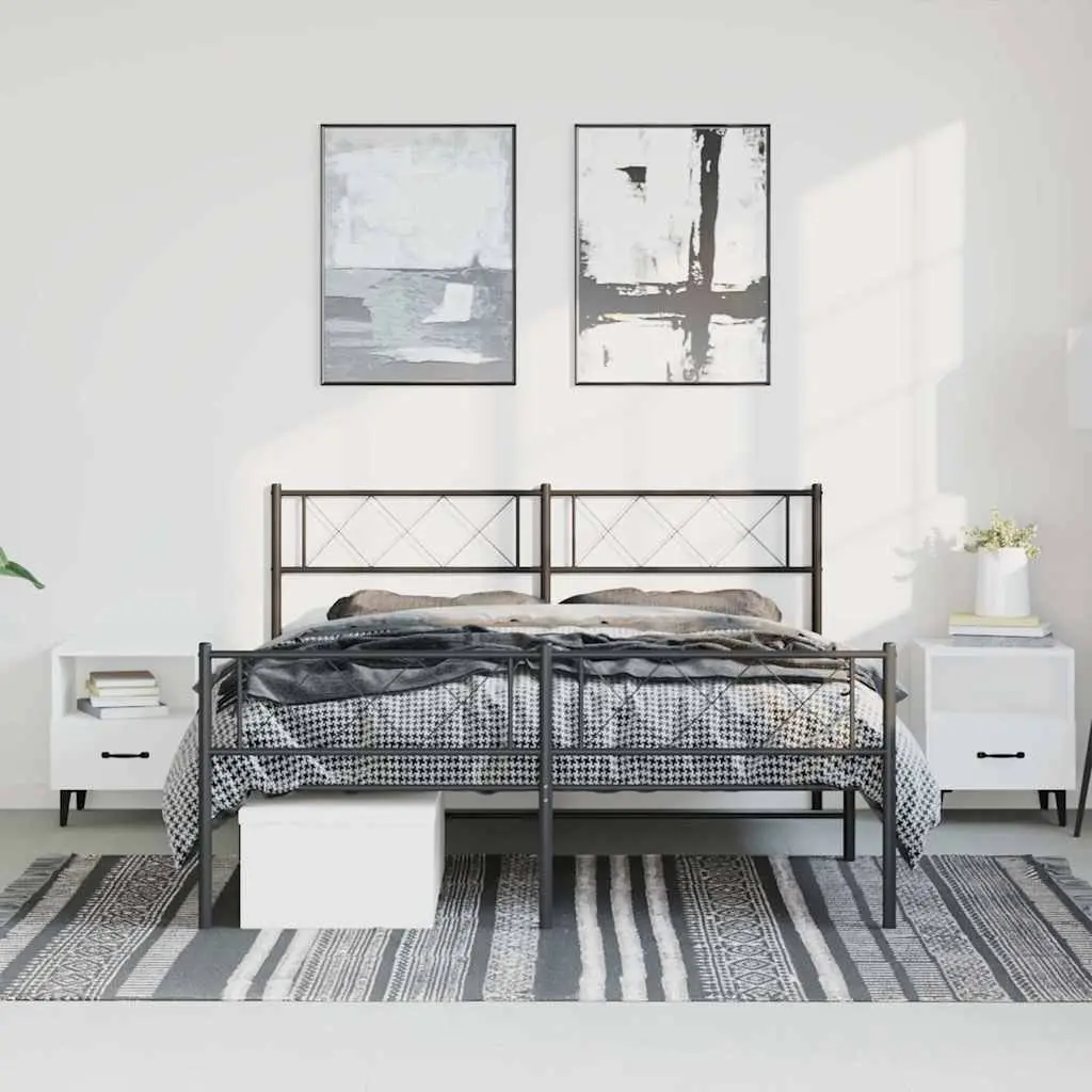 Black Metal Bed Frame 135x190cm