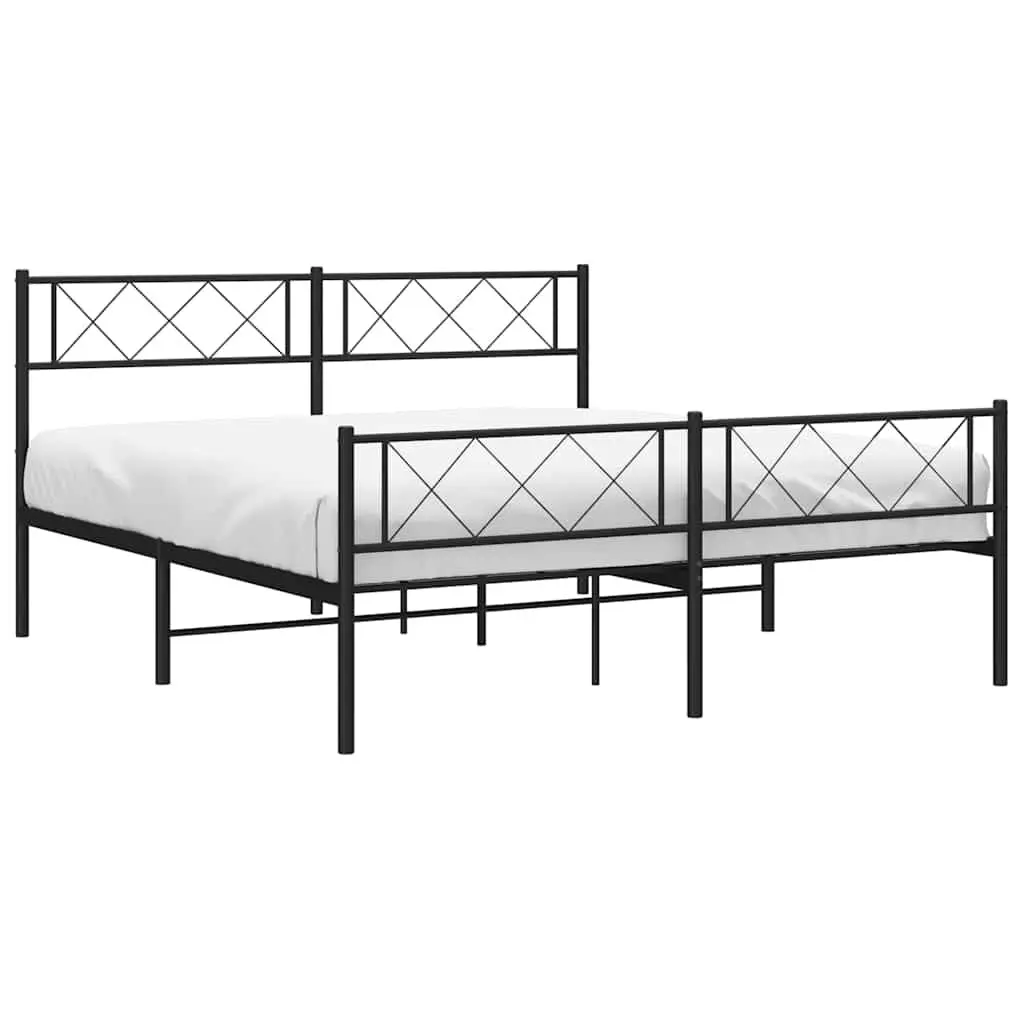 Black Metal Bed Frame 135x190cm