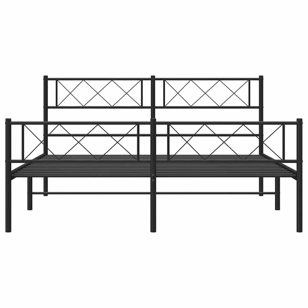 Black Metal Bed Frame 135x190cm