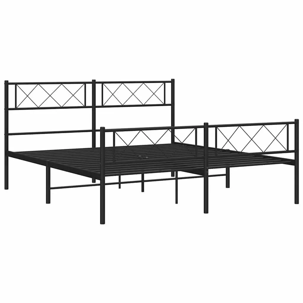 Black Metal Bed Frame 135x190cm