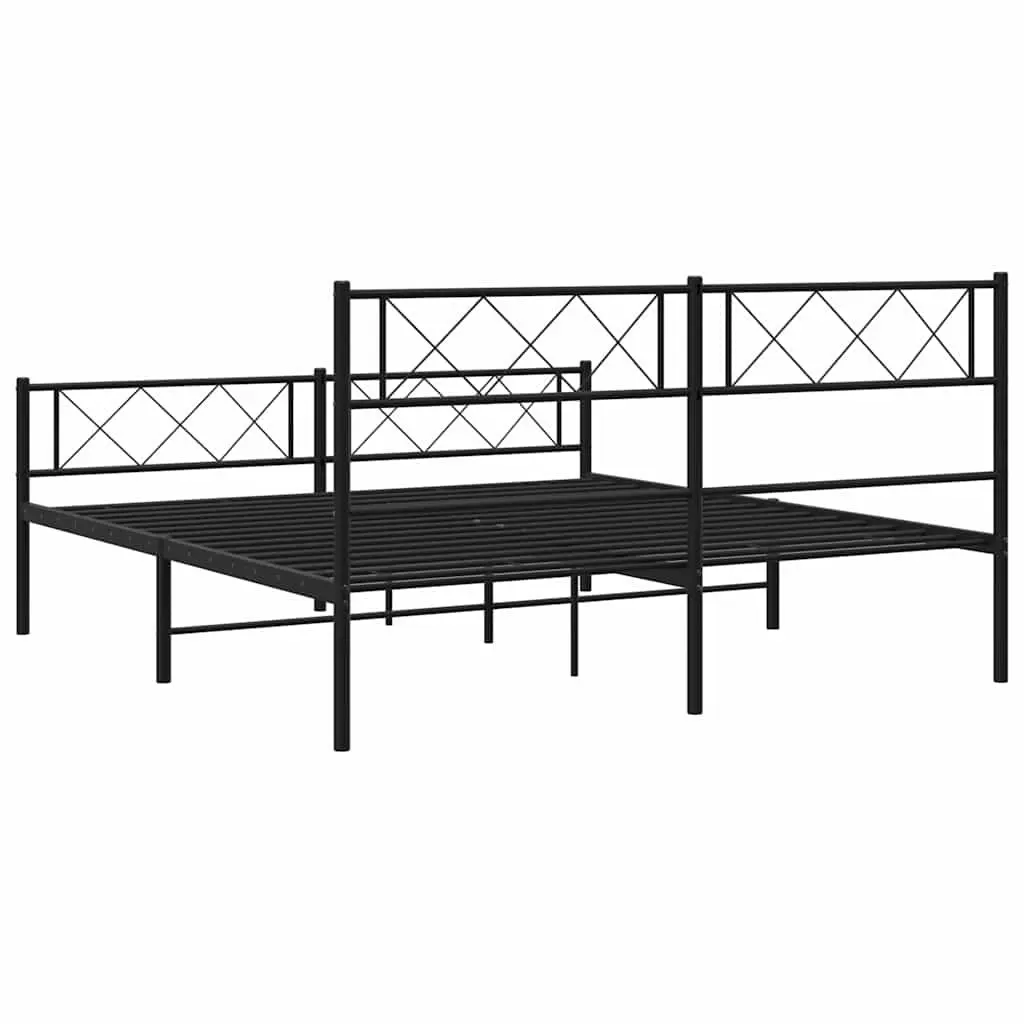 Black Metal Bed Frame 135x190cm