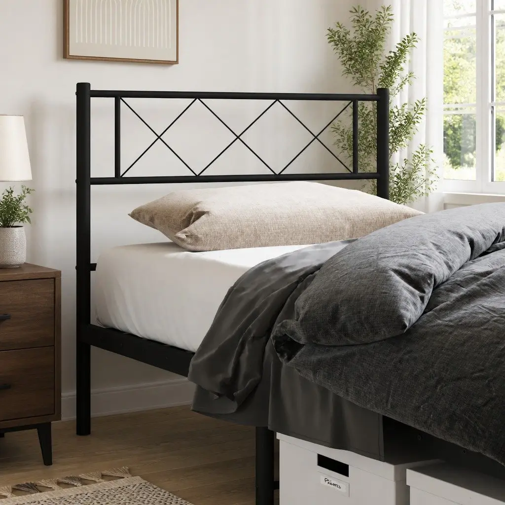 Black Metal Headboard for Comfort