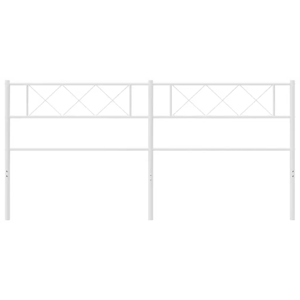 Metal Headboard 180cm White Bedroom Bed Header Powder-Coated Steel Frame Support