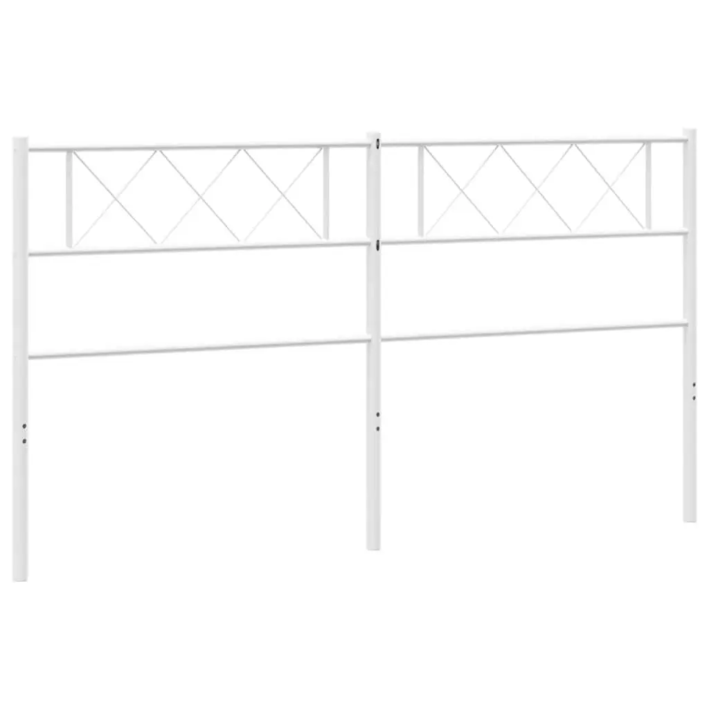 Metal Headboard 180cm White Bedroom Bed Header Powder-Coated Steel Frame Support