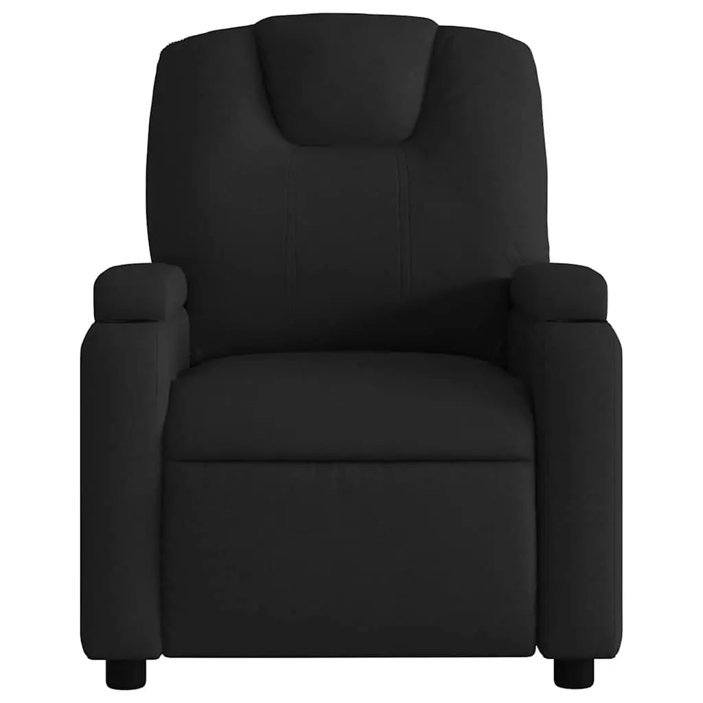 Massage Recliner Chair Black Fabric Manual Recline Vibration 6 Points Armchair