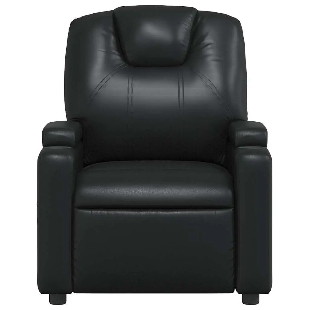 Massage Recliner Chair Manual Reclining Armchair Vibration Black Faux Leather