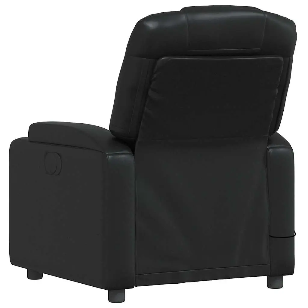 Massage Recliner Chair Manual Reclining Armchair Vibration Black Faux Leather