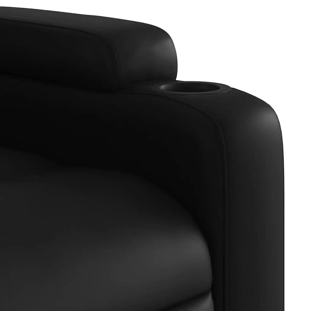 Massage Recliner Chair Manual Reclining Armchair Vibration Black Faux Leather