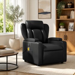Relax in Style with This Black Faux Leather Massage Chair