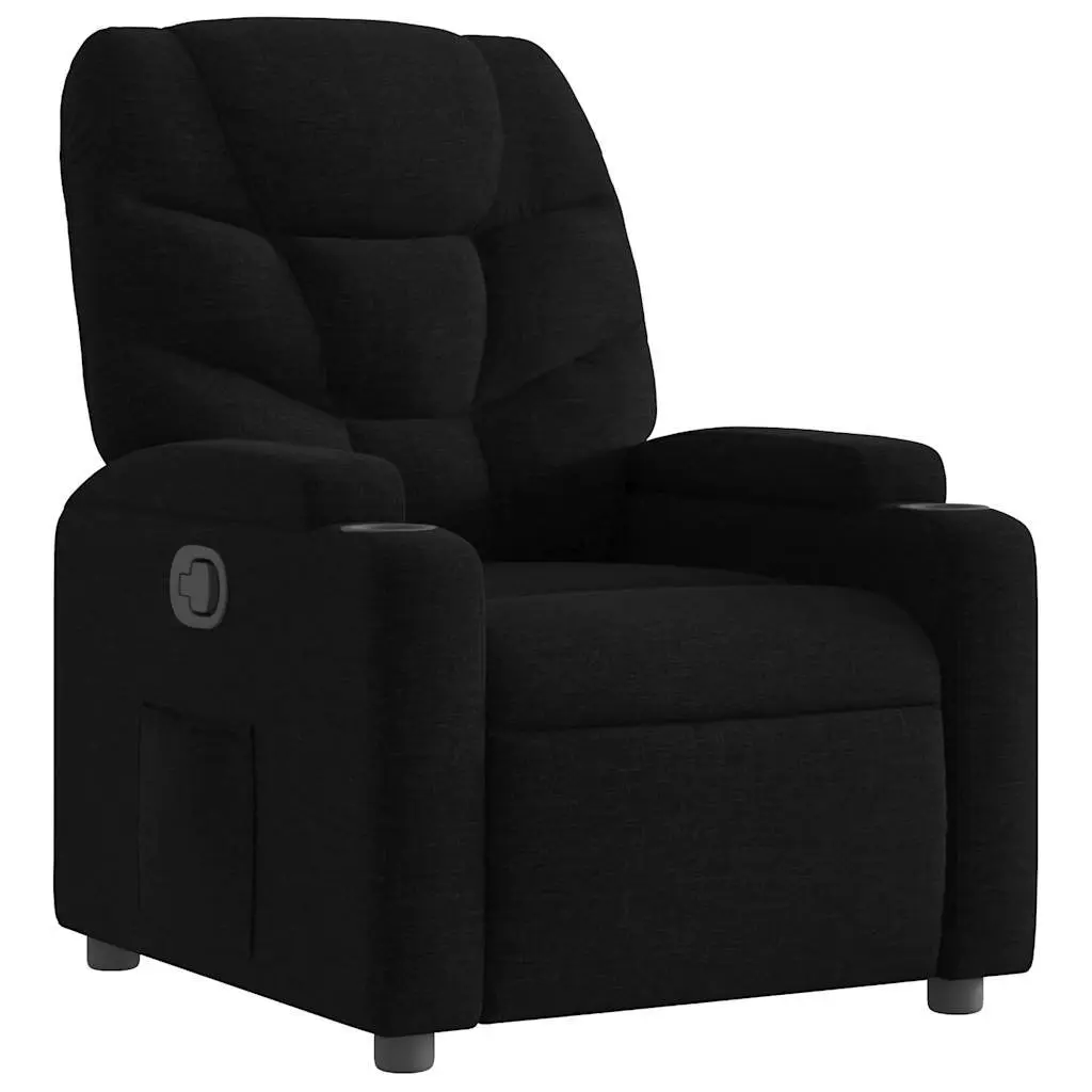 Recliner Armchair Manual Recline Fabric Lounge Chair with Cup Holders Side