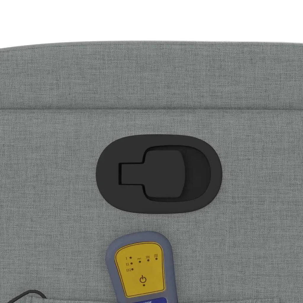 Manual Reclining Massage Chair Light Grey Fabric 6 Massage Points with Vibrating Function and Storage