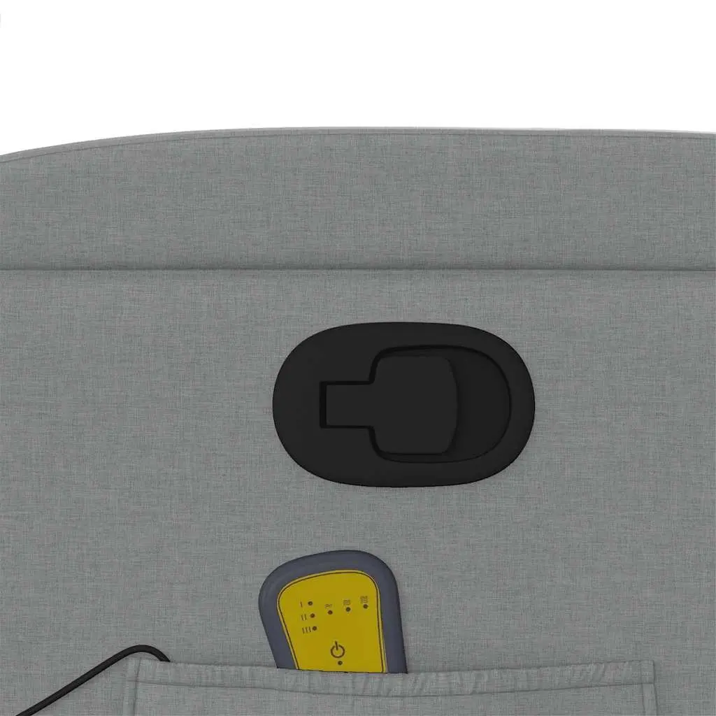Massage Recliner Chair Grey Fabric Manual Recline Vibration 135 Degrees