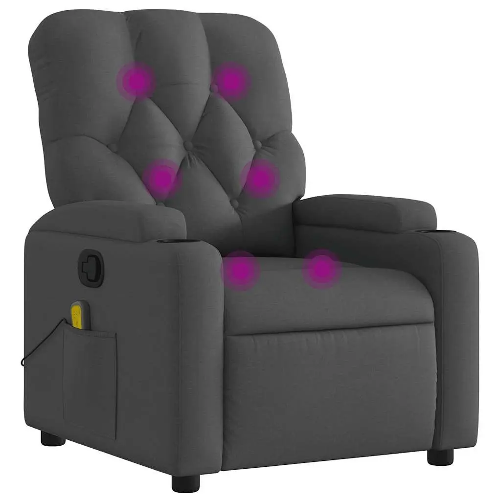 Grey Fabric Massage Recliner Chair