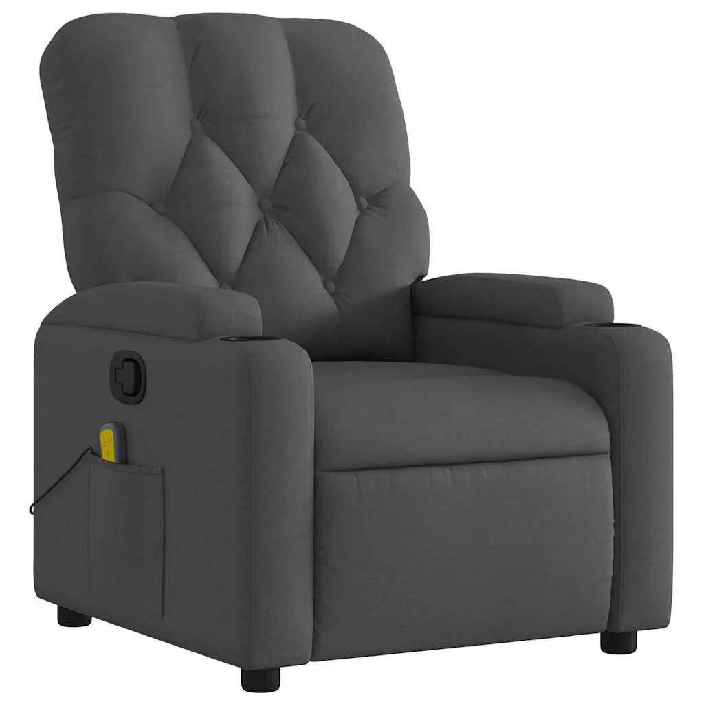 Grey Fabric Massage Recliner Chair