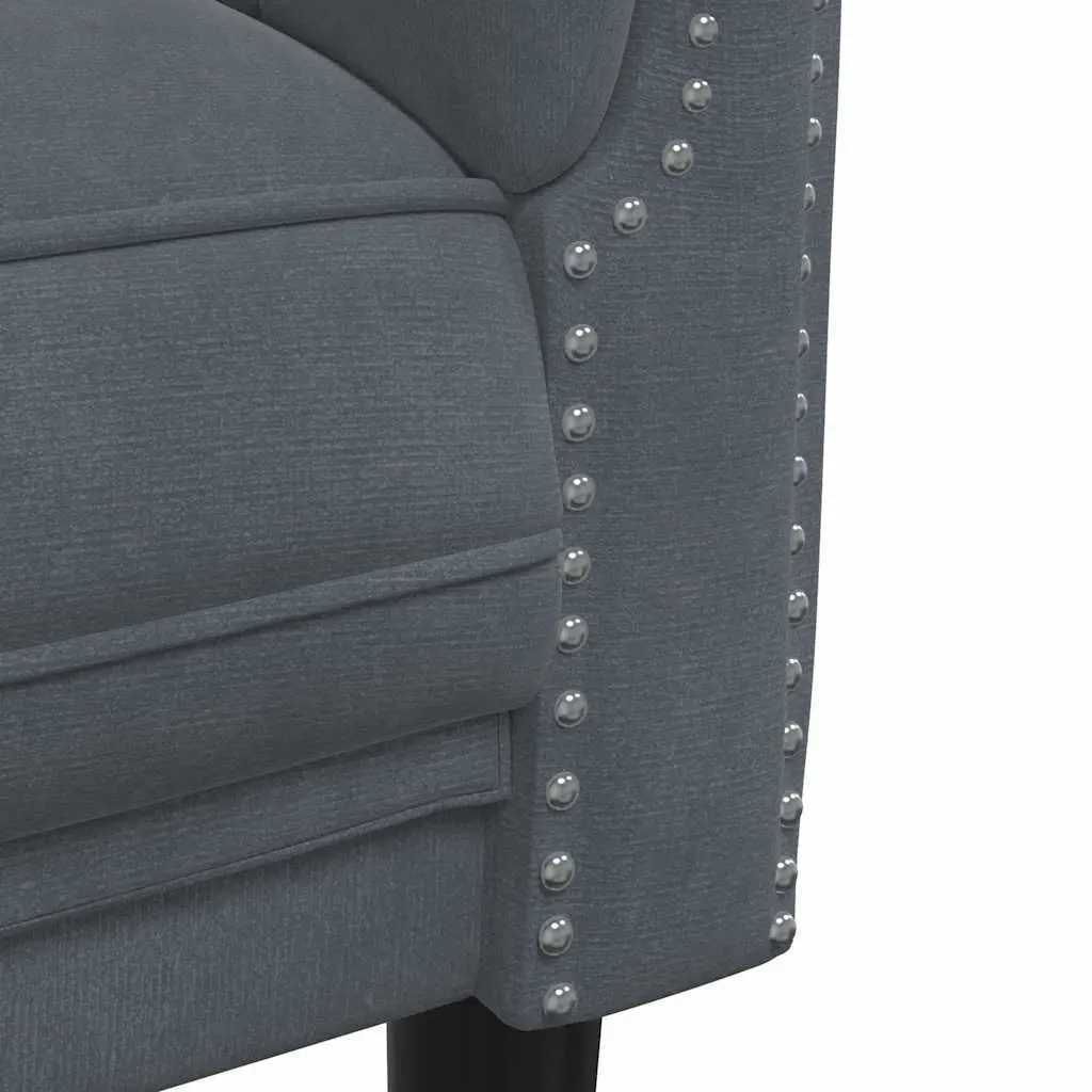 3-Seater Sofa Grey Velvet Upholstered Modern Couch