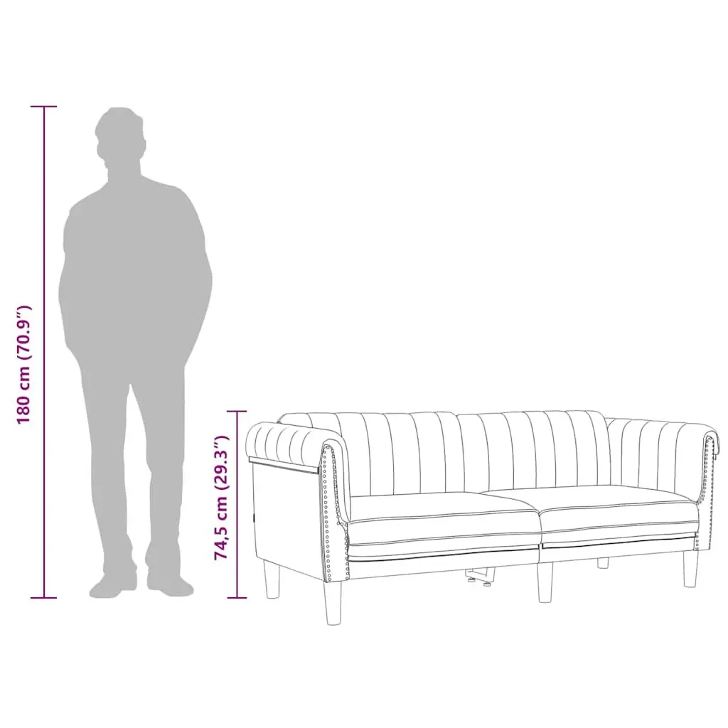 3-Seater Sofa Grey Velvet Upholstered Modern Couch