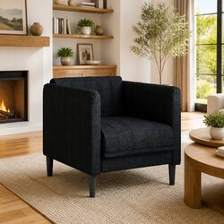 Find Comfort in This Black Fabric Sofa Chair