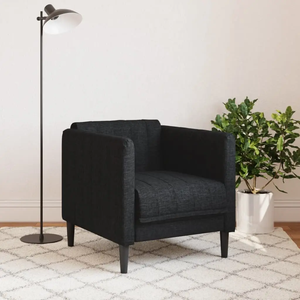 Sofa Chair Modern Black Fabric Armchair Living Room Seating