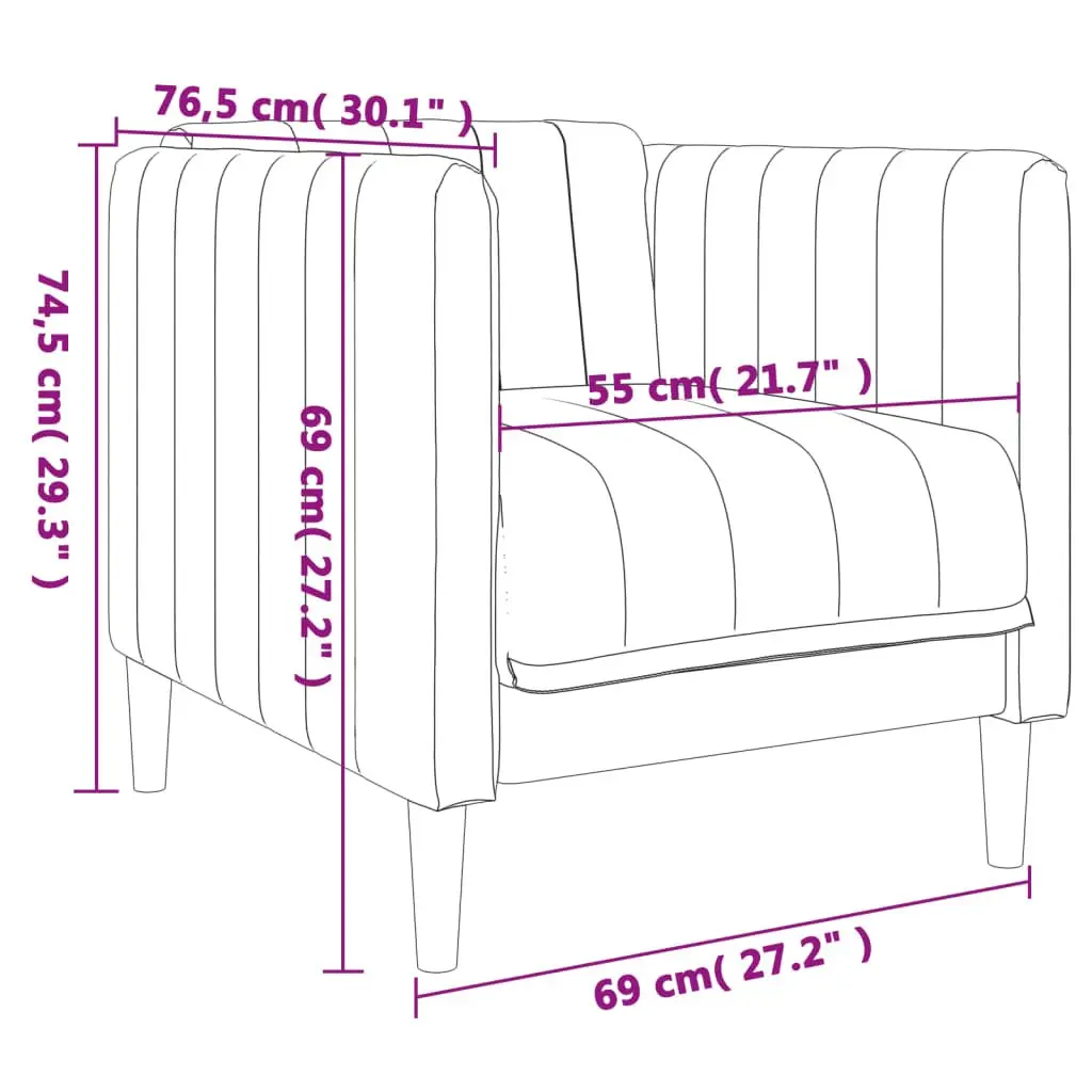 Sofa Chair Modern Black Fabric Armchair Living Room Seating