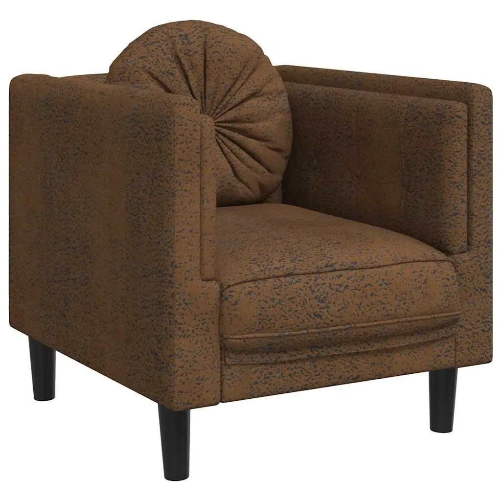 Brown Faux Suede Armchair