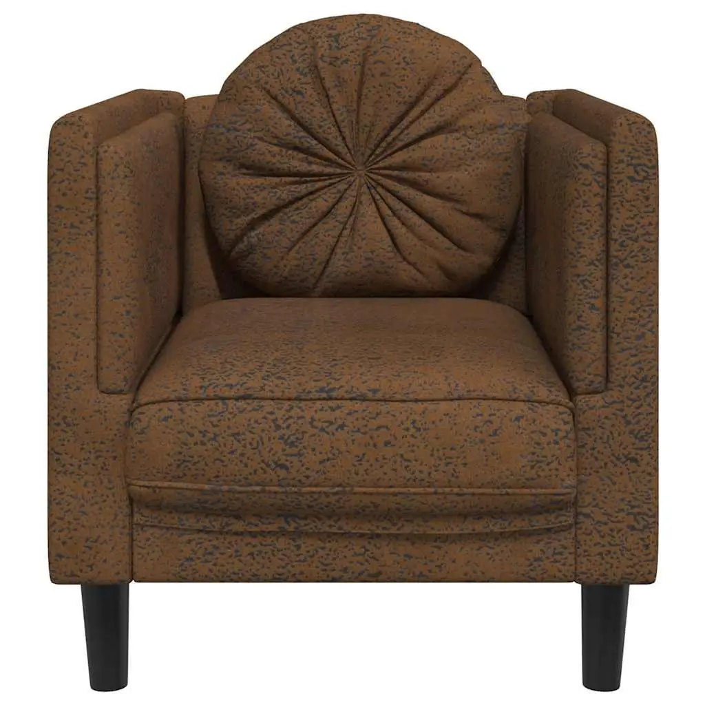 Brown Faux Suede Armchair