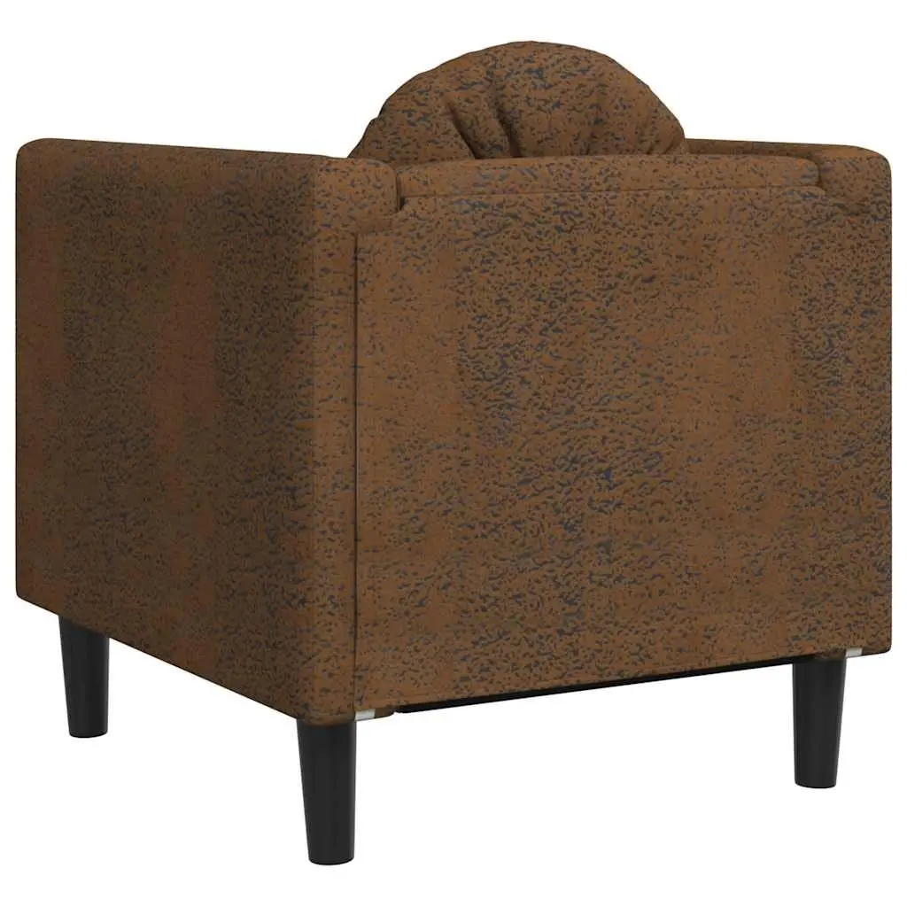 Brown Faux Suede Armchair