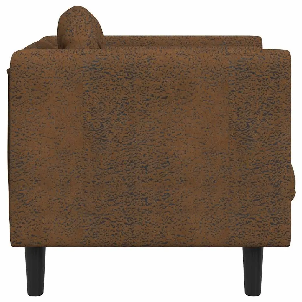 Brown Faux Suede Armchair